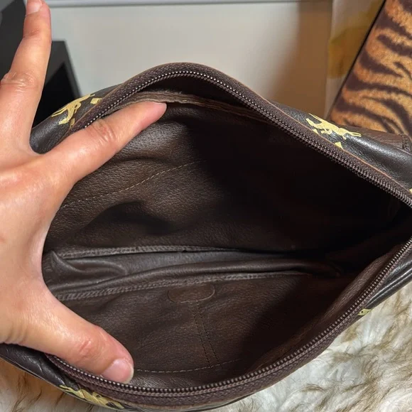 Longchamp Shoulder Bag Leather Dark Brown Horse - Picture 10 of 14